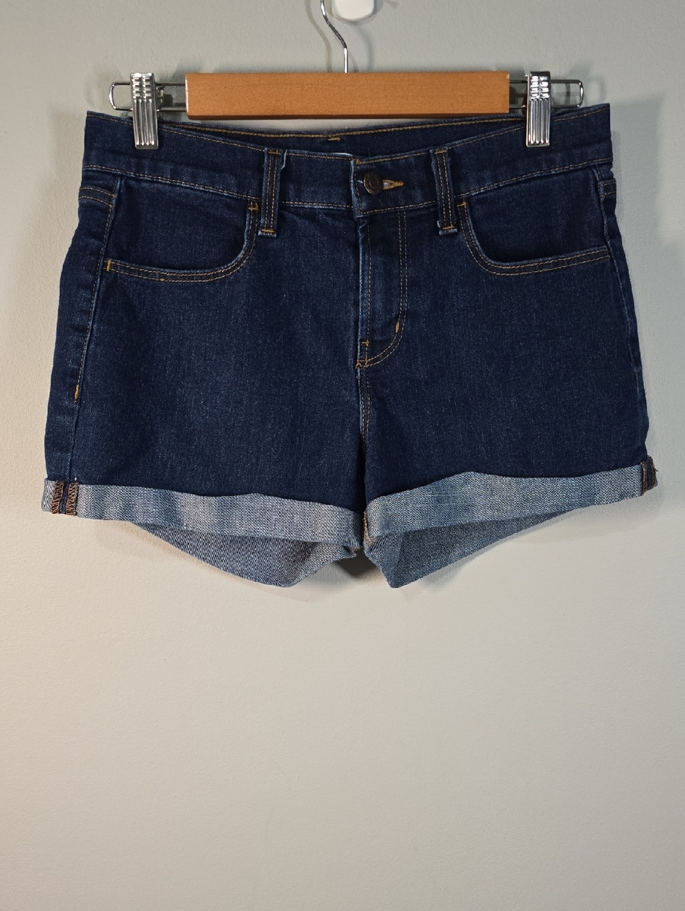 Old Navy shorts women’s size 4 blue factory cuffed jean denim shorts
